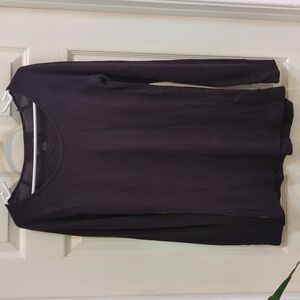 Arizona Jeans Women's Black Waffle Knit Long Sleeve Raglan Top Size Large